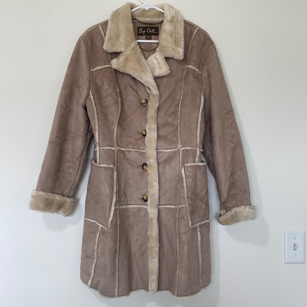 Vintage Big Chill Faux Fur Trench Coat